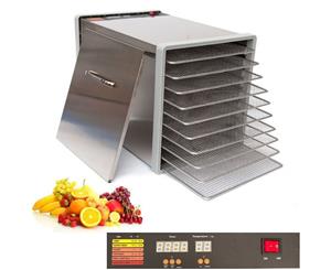 10 Tray Stainless Steel Food Fruit Dehydrator with Stainless Steel Trays