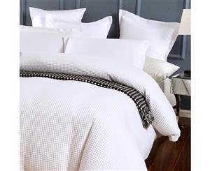 100% Cotton White Large Chunky Waffle Quilt Cover Set