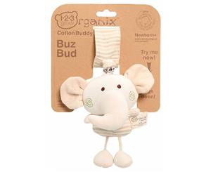123 Grow Organix Cotton/Organic Buddy Buz Vibrating Elephant Bud f/Strollers 0m+