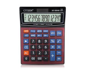 14-Digit Electronic Desktop Calculator - Red