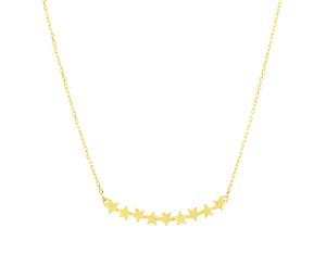 14k Yellow Gold Stars Pendant Necklace 18" - Yellow