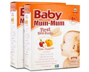 2 x Baby Mum-Mum First Rice Rusks Apple & Pumpkin 18pk
