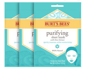 3 x Burt's Bees Purifying Sheet Mask 9.35g