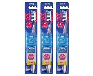 3 x Oral-B Pro-Health Toothbrush w/ CrossAction Bristles + Bonus Floss - Medium