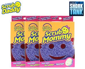 3 x Scrub Mommy Dual-Sided Scrubber Sponge - Purple