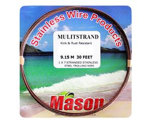 30ft Coil of 90lb Mason Multistrand Stainless Steel Wire Fishing Leader