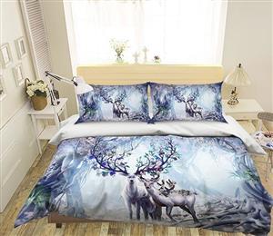 3D Forest Elk 121 Bed Pillowcases Quilt