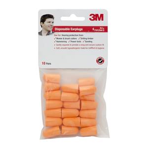 3M Safety Class 3 Disposable 21db Earplugs - 10 Pairs