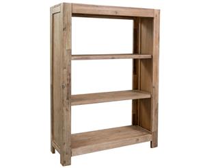 3-Tier Solid Acacia Wood Bookcase 80x30x110cm Display Rack Shelving