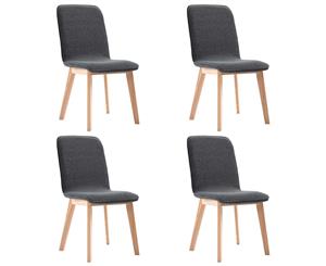 4x Dining Chairs Grey Fabric Kitchen Dining Room Chair Modern Seat