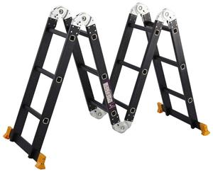 5.7M Aluminium Folding Ladder Step Extension Multi Purpose Platform
