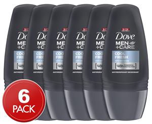 6 x Dove Men + Care Roll-On Antiperspirant Deodorant Cool Fresh 50mL