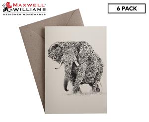 6 x Maxwell & Williams Marini Ferlazzo Greeting Card - African Elephant