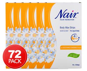 6 x Nair Hair Remover Body Wax Strips Chamomile 12pk
