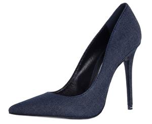 Acne Studios Women's Denim Print Stiletto Heel - Blue