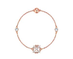 Affinity Collection Brilliant Flower Interlinking Bracelet with clear crystals Rose Gold Plated