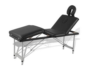 Aluminium Portable Massage Table 4 Fold Beauty Therapy Bed Waxing 68cm Black