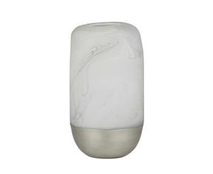 Amalfi Waldorf Glass Metal Decorative Vase Matte White/Grey/Silver 13x23cm
