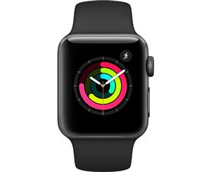 Apple Watch Series 3 - 38mm Space Gray Aluminium Case with Black Sport Band - MQKV2