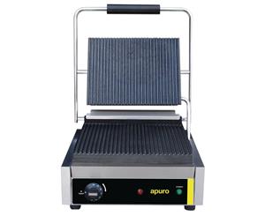 Apuro Bistro Contact Grill Ribbed Plates Electric Cooking Equipment Sandwich and