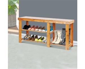 Artiss Bamboo Shoe Rack Wooden Bench Storage Organiser Cabinet Holder Stool