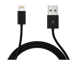 Astrotek 2m USB Lightning Data Sync Charger Black Cable for iPhone iPad iPod