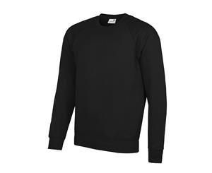 Awdis Academy Mens Crew Neck Raglan Sweatshirt (Black) - RW3916