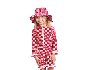 Babes in the Shade - Girl's Spotti Raspberry UV Suit UPF 50+