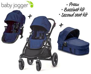 Baby Jogger City Select Bundle Single Pram Bassinet Kit & Second Seat - Cobalt Blue