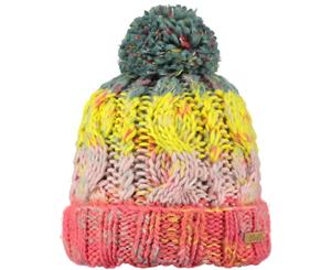Barts Girls Sandy Hand Knit Warm Soft Fleece Lined Fashion Beanie Hat - Coral