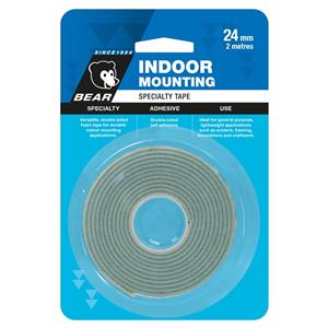 Bear 24mm x 2m White Indoor Mounting Tape