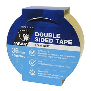 Bear 36mm x 4.5m White Double Sided Tape