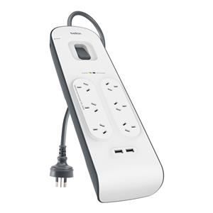 Belkin 6 Outlet 2 USB Surge Protector Powerboard