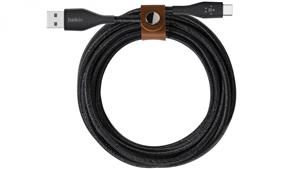 Belkin DuraTek Plus 1.2m USB-C to USB-A Cable with Strap - Black