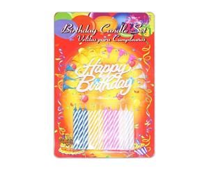 Birthday Party Candle Set of 12 Candles and Cake Cup Picks and Cake Decoration