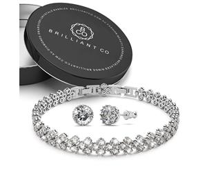 Boxed Bloom Created Diamonds Bracelet and Earrings set