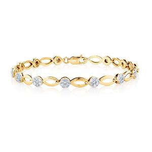 Bracelet with 1 Carat TW of Diamonds in 10ct Yellow Gold