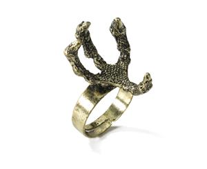 Bristol Novelty Unisex Medieval Dragon Claw Ring (Gold) - BN1936