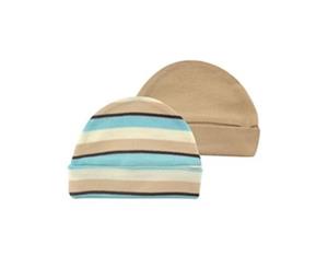 Brown 100% Organic Cotton Baby Girl Caps By Touched By Nature