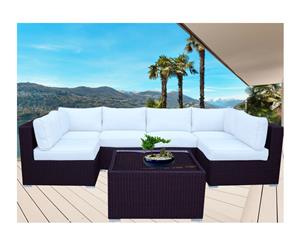 Brown Majeston Modular Outdoor Furniture Lounge With Grey Cushion Cover