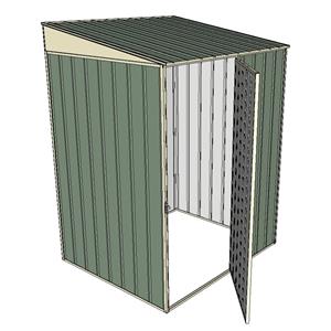 Build-A-Shed 1.2 x 1.5 x 2.0m Zinc Skillion Single Hinged Side Door Shed - Green