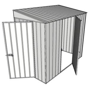 Build-A-Shed 1.2 x 2.3 x 2.0m Zinc Tunnel Shed Tunnel Hinged Door with 1 Hinged Side Door - Zinc