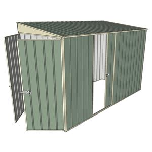 Build-a-Shed 1.5 x 3 x 2m Single Sliding Side Door Skillion Shed - Green