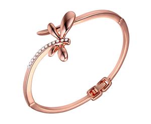 Butterfly Bangle Embellished with Swarovski crystals-Rose Gold/Clear
