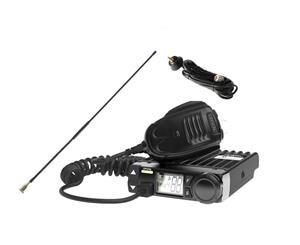 CRYSTAL DB477A Pack 5 watt UHF CB 2-way radio with duplex + CBA3F1 CB Antenna + 5m installation cable