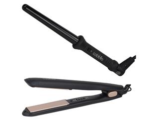 Cabello Silk Smooth Styler (Black) + Tapered Curling Iron