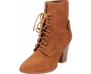 Cambridge Select Womens Malena Almond Toe Ankle Fashion Boots