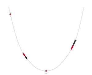 Carolina Hurricanes Ruby Chain Necklace For Women In Sterling Silver Design by BIXLER - Sterling Silver