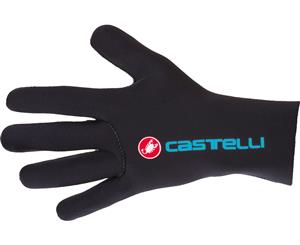 Castelli Diluvio C Bike Gloves Black/Sky Blue 2019