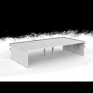 CeVello 1600 x 750mm White Four User Double Sided Desk